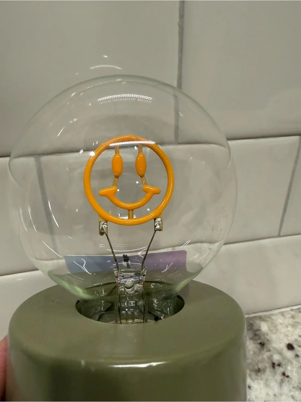Smiley Face LED Mood Lamp w/Multi Color Light -NWT